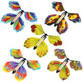 10PCS Magic Flying Butterfly Wind up Toys Rubber Band Powered Romantic for Surprise Wedding Birthday