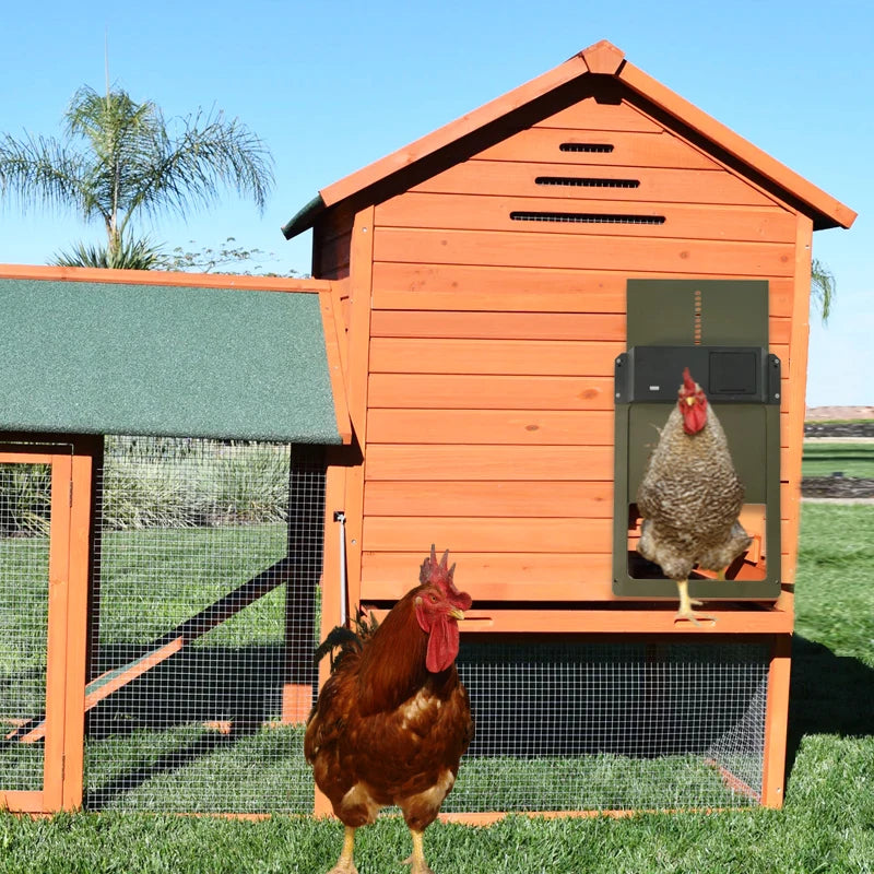 Automatic Chicken Coop Door Opener – Battery-Powered, Light-Sensing, Waterproof Pet Flap with ABS Construction