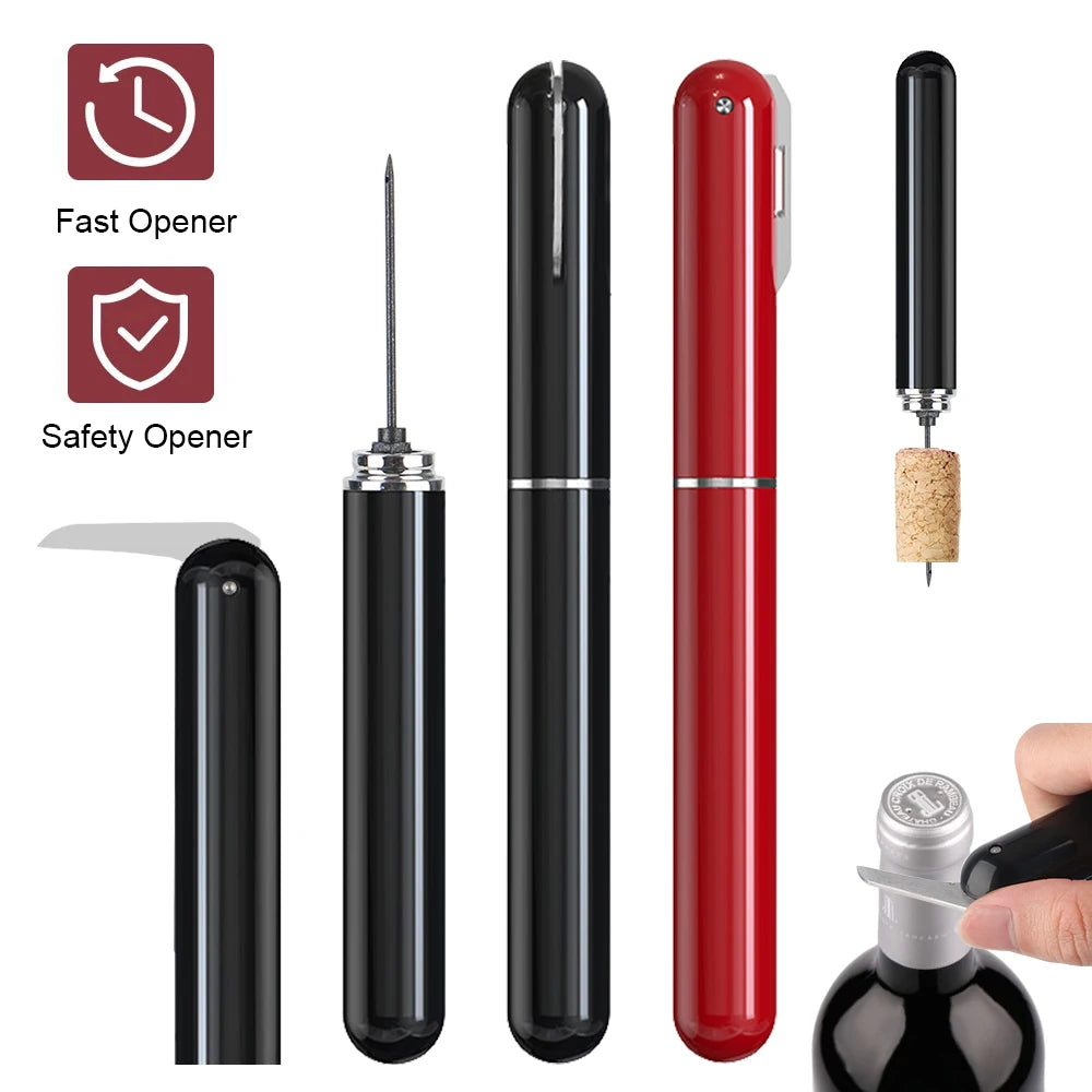 Portable Air Pump Wine Corkscrew Wine Bottle Opener Stainless Steel Pin Air Pressure Bar Accessories Wine Corkscrew